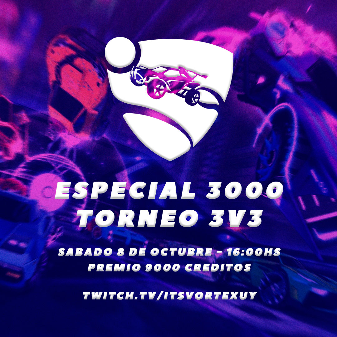 Para festejar los 3000 seguidores en twitch vamos a esta haciendo un torneo 3v3 de rocket league con un premio de 9000 créditos.

Todos los interesados en participar del torneo tienen que rellenar el siguiente formulario con los datos del equipo. forms.gle/KjCTt3xXWtickm…
