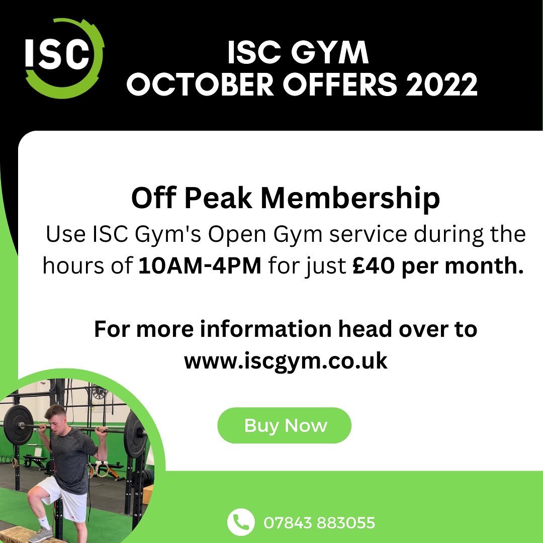 perform4sportuk's tweet photo. October Offers at ISC Gym ✅ 

📧 train@iscgym.co.uk for more details

#TeamISC https://t.co/cC3nAQUbXs