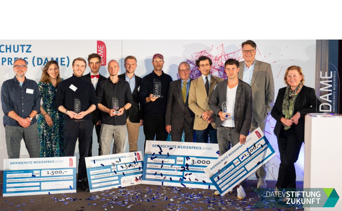 datev_stiftung's tweet image. 🏆Unser Förderpartner @bvd_datenschutz  ist wieder auf der Suche nach neuen, kreativen Beiträgen zum Thema #Datenschutz. 
Hast auch du einen Beitrag veröffentlicht, der die DAME verdient hat? Dann bewirb dich bis 05.12.2022 unter datenschutzmedienpreis.de.