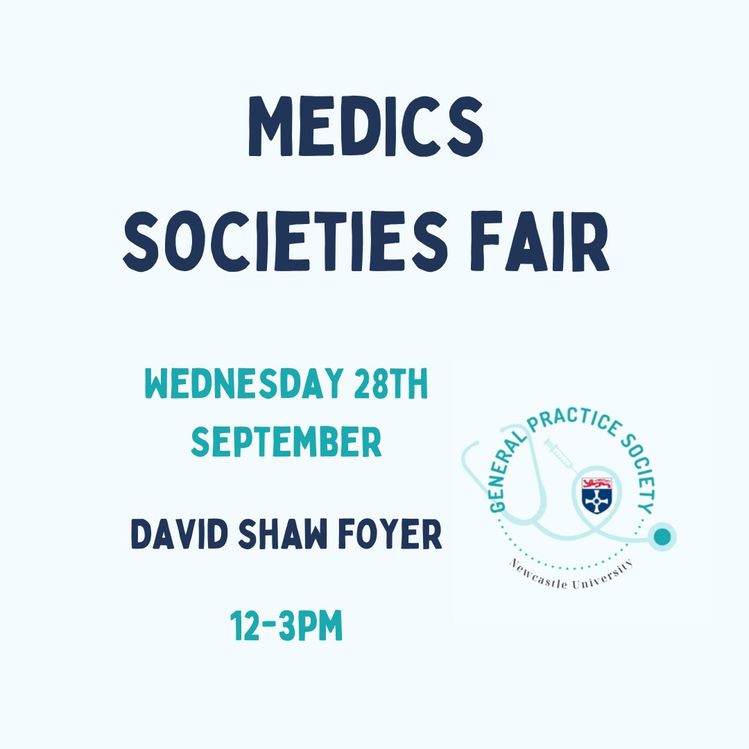 NUGPsociety's tweet photo. Come and say hi to some of our committee members this Wednesday at the medics societies fair! https://t.co/ZXaIBdyuBJ