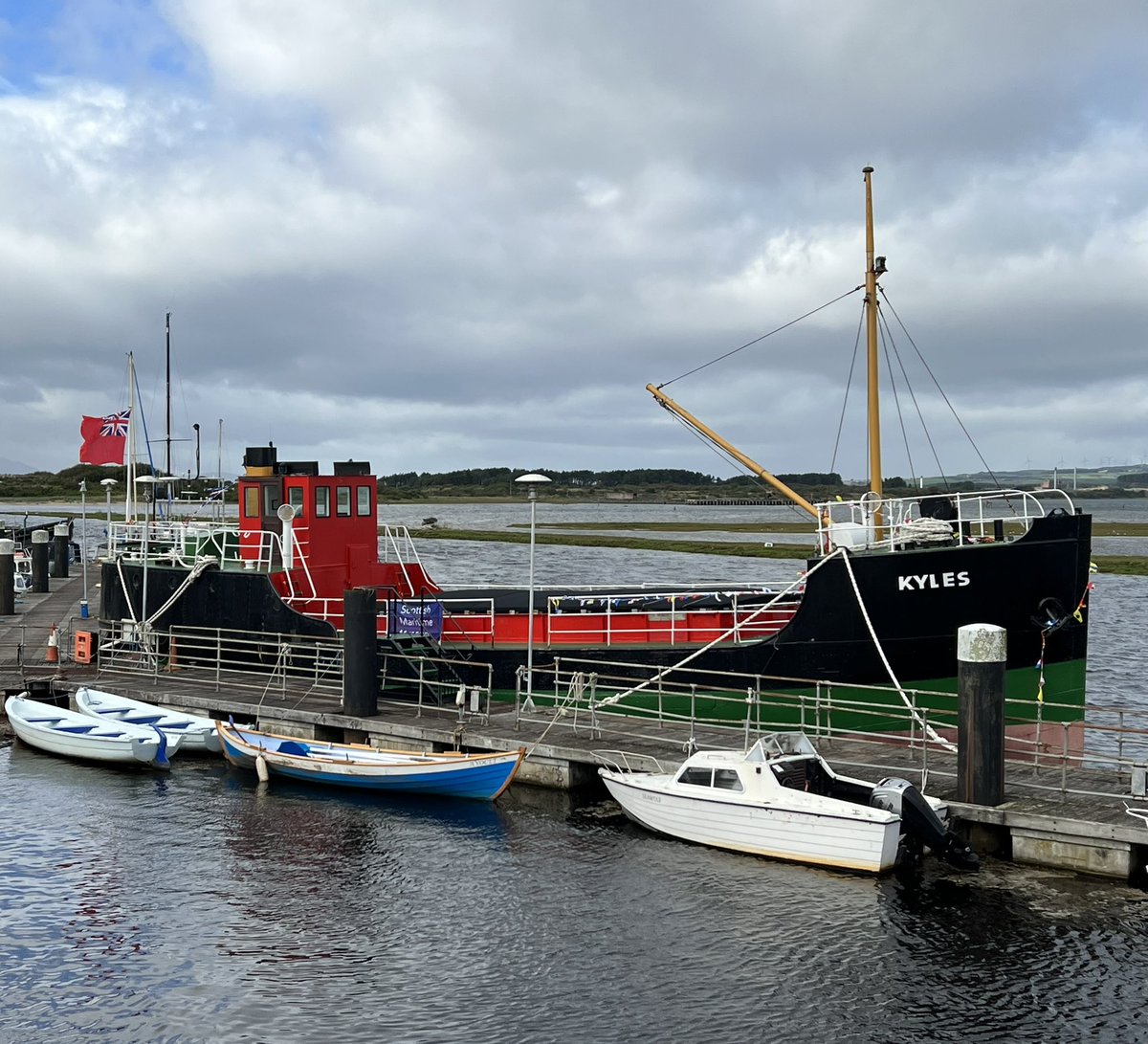 Dr_PhilippaW's tweet photo. Fantastic, if blustery, day for a wee cycle up to Harbourside and great to see restoration of old #ClydePuffer, #Kyles, completed by @Scotmaritime https://t.co/KppWSoVhms