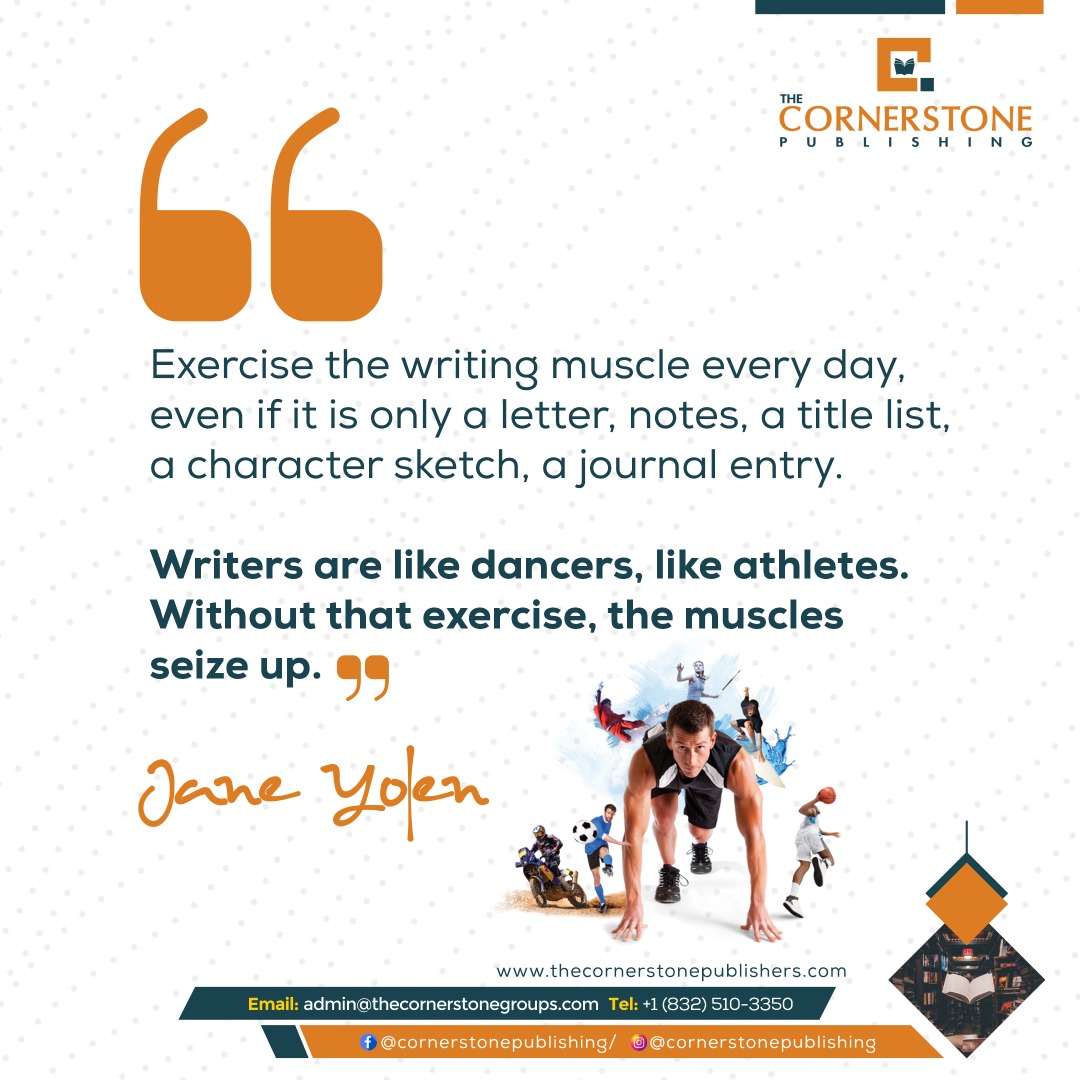 CornerstonePubl's tweet photo. Write and keep writing each day, no matter how small or large the script may be.

Consistency is key to making you a better writer with unique stories and excellent creative and imaginative skills.

Start the week with a book idea.

#Mondaymotivation #CornerstonePublishing https://t.co/PhrMJ8PGNL