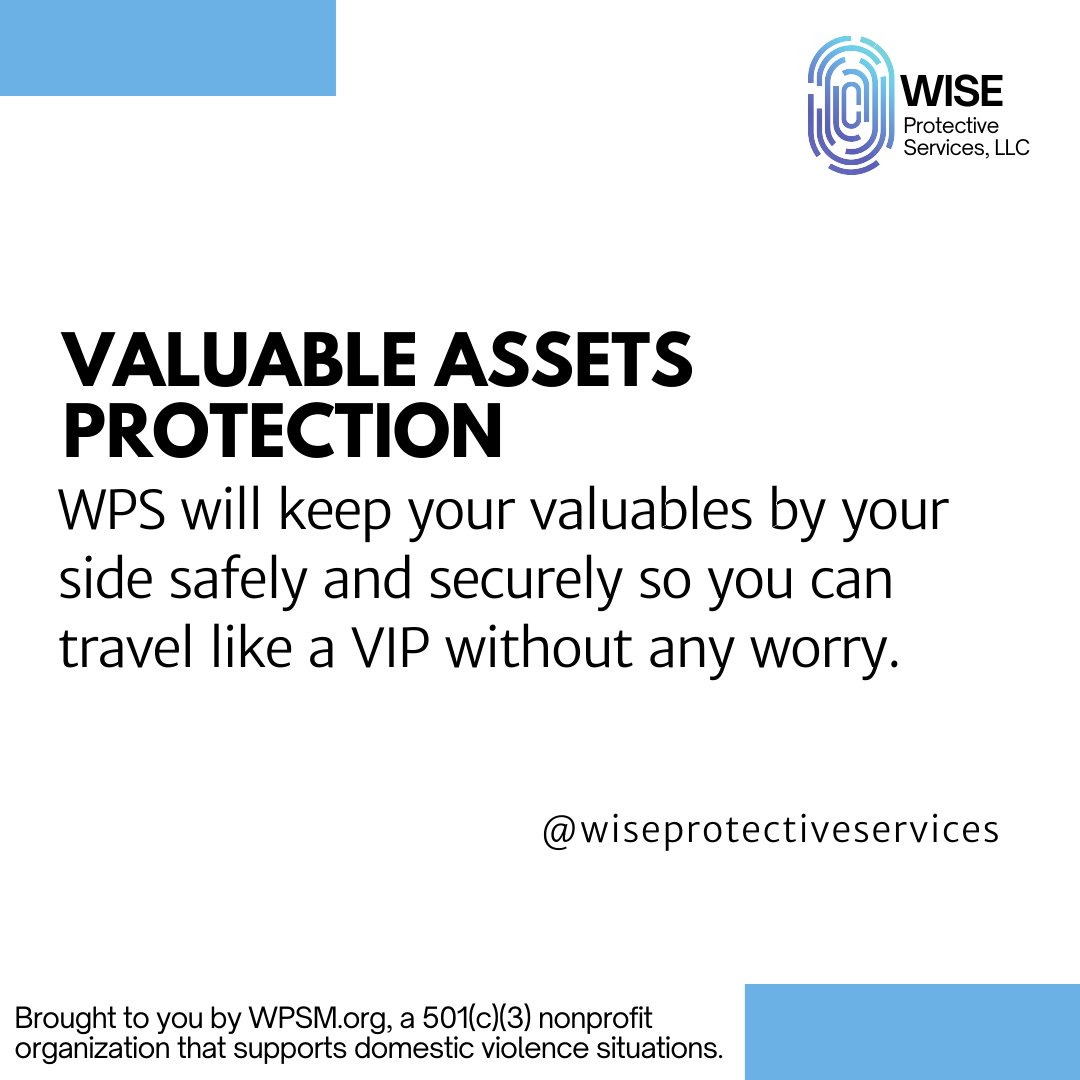 WiseProtective's tweet image. We provide services and solutions to help you keep your items safe from theft, loss and damage.

Send us a message to learn how we can help and visit wiseprotectiveservices.com.

#valuableprotection #assetprotection #securityassessment #protectiveservice #securitysolution #wps