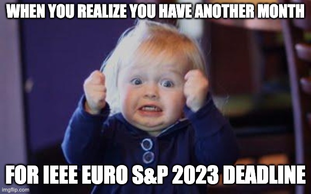 IEEEEUROSP's tweet photo. The submission deadline for IEEE EURO S&amp;P 2023 is in one month! Plenty of time to work on your amazing papers! 

More details here: https://t.co/P1XCmxDDBc https://t.co/Yhb7KNFqe6