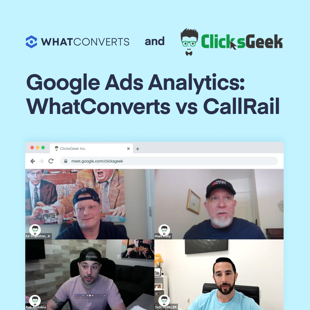 whatconverts's tweet photo. @whatconverts features in @clicksgeek weekly catch up about call tracking.
Interested to learn more?
Watch the full video here: https://t.co/bDrC8rRnei
#whatconverts #calltracking #saas #leadtracking #marketing101 #leadreporting #martech #leadreport #callrail #support https://t.co/VyJKOxzsGV