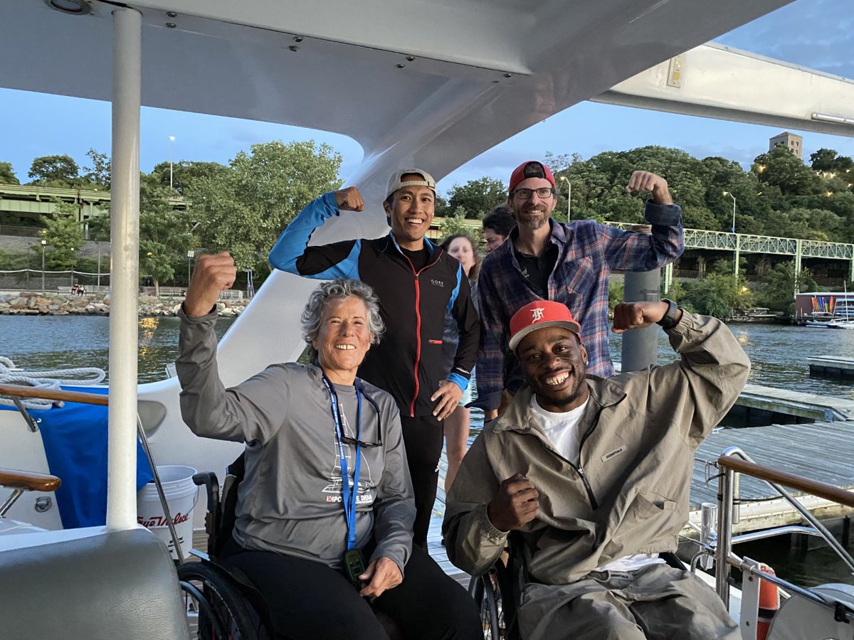 MountSinaiSCI's tweet photo. #MountSinaiSCI had a chance to sail on “Impossible Dream”, a fully accessible catamaran. Whether you are ambulatory or require the use of a wheelchair everybody was able to participate!  Thank You Sailing @CatamaranDream for the wonderful experience!  #AdaptiveSailing https://t.co/lhe3LoQLIp