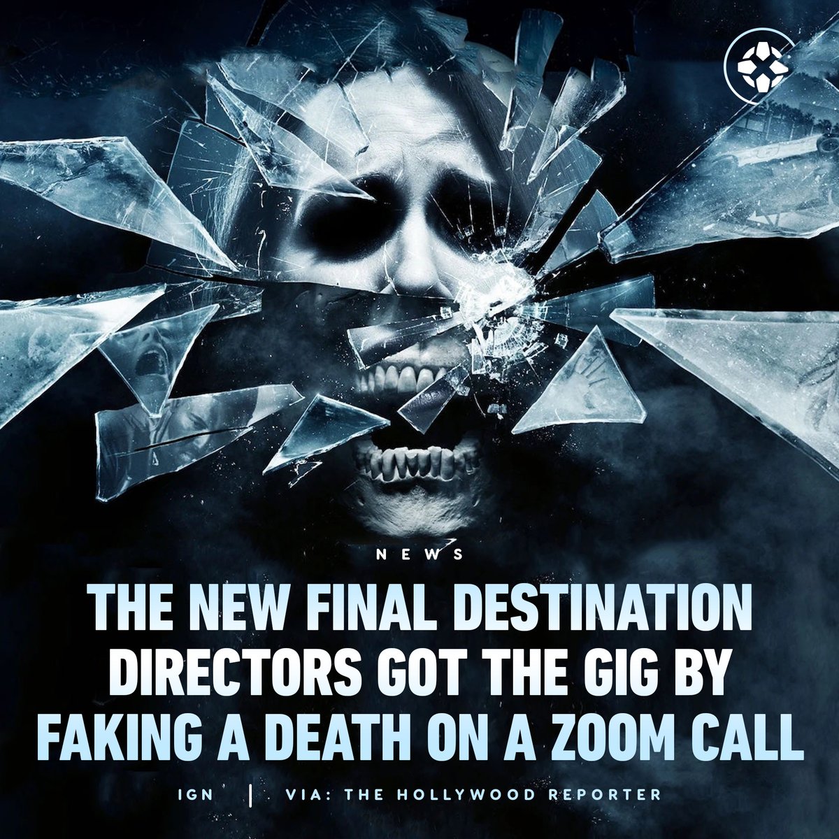 IGN's tweet image. Towards the end of the call, the fireplace behind the directors became engulfed in flames and the mantel began burning. After the blaze was extinguished, chaos continued when an overhead ceiling fan crashed down and appeared to decapitate one of them. bit.ly/3xOgXUX