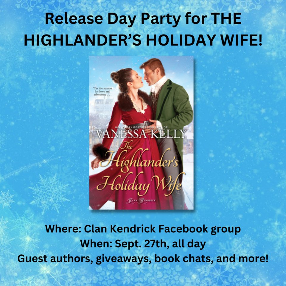 Join author @VanessaKellyAut for a release day party over on Facebook with special guests <a href="/Reneeannmiller/">Renee Ann Miller</a>, <a href="/K_BittnerRoth/">Kathleen BittnerRoth</a>, and #MinervaSpencer! Don't miss a minute of the fun: ow.ly/WQYI50KRkLz