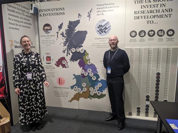 acmedsci's tweet photo. Delighted to be at #Lab22 alongside @royalsociety @RAEngNews and @BritishAcademy to talk about why we should #BackInnovation to overcome future challenges in health, climate and the economy. Come and say hello at stand 158 👋 https://t.co/AZvla2mvOp