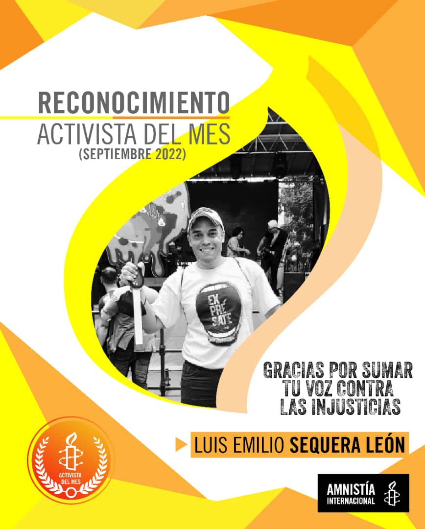 lemiliosl's tweet photo. Gracias a @amnistia por reconocerme como el Activista del mes de septiembre de 2022. 🙋♂️🙌
Un placer hacer activismo, de corazón y con humildad, de mano de ustedes 🕯
#Reconocimiento
#Activismo
#Amnistía
#DDHH
#HumanRights
#DefensorDDHH https://t.co/QhucaPrscs