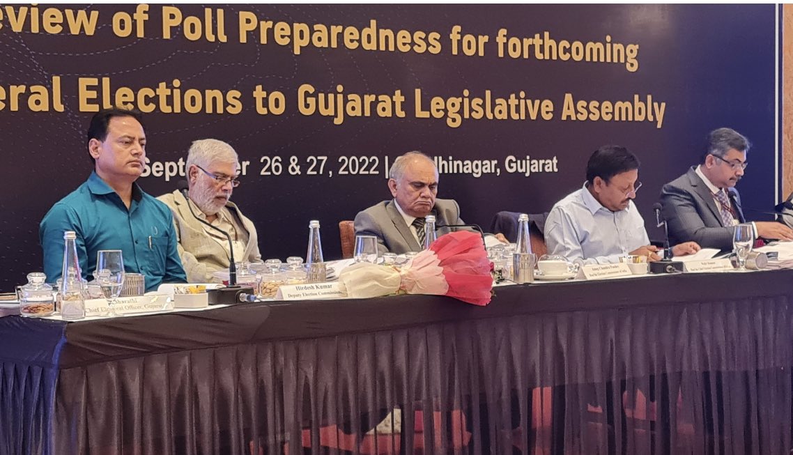 The Commission is reviewing poll preparedness with district officials, enforcement agencies and would be meeting Chief Secretary and DGP tomorrow . The Commission announces poll schedule after taking a holistic review of logistics and preparations. 
#AssemblyElections