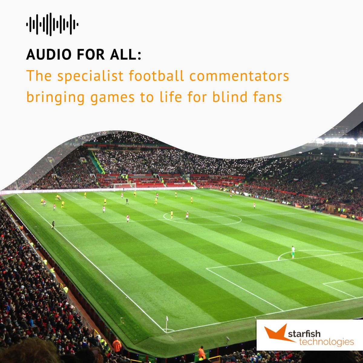 StarfishTech's tweet photo. An interesting article on @itvanglia on the @CambridgeUtdFC #audiodescriptive #AudioForAll service, aimed at offering specially-tailored #commentary to supporters with a visual impairment or sensory needs. Read more at: https://t.co/OcAJ5XpkA7 #audiodescription #broadcast #audio https://t.co/TANzGv2k41