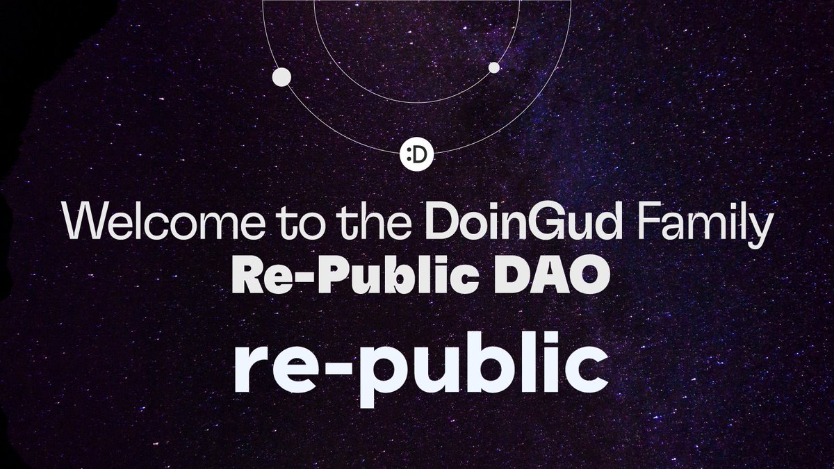 DoinGud + <a href="/republicdao/">Re-Public DAO</a> are joining forces for Gud💜

Supporting a world where data monopolies are impossible with impact-focused web 3 resources and tools
#GudSouls