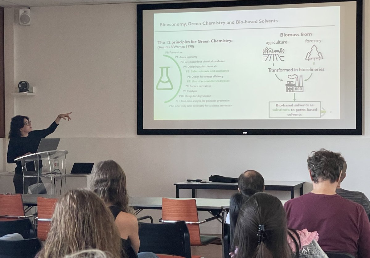 #RencontresISM
♻️🧪ISM seminar with <a href="/noleroypar/">Noémie Leroy-Parmentier</a> <a href="/cyvigroup/">CyVi Group</a> and @YaocihuatlBond1 @LoF_UMR, two women researchers combining life cycle assessment of solvents and their use in process engineering