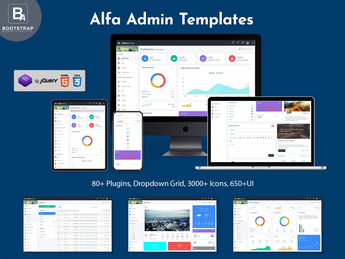 AdminTemplate's tweet photo. Alfa Bootstrap Admin Dashboard is strong to complete any type of your project requirement.
BUY NOW https://t.co/3HXdD8cQUV
#envato #themeforest #AdminPanel #AdminTemplates #ux #ui #uxswipe #sketch #figma #webdesigner #javascript #webdeveloper #adobeXD #Bootstrap #BootstrapAdmin https://t.co/MwUuzH44dH