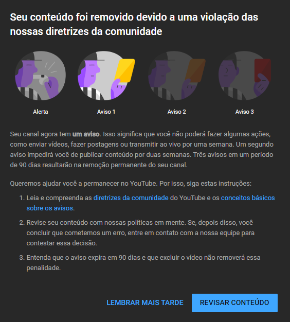 MatheusVitor314's tweet photo. @TeamYouTube Justifiquei ontem todos os 32 links que foram sinalizados, a equipe do YT verificou e viu que não tinha nenhum problema, mas não tinha a opção de contestar o primeiro strike, e mesmo com todos os links liberados, levei o segundo strike hoje https://t.co/RgX259RbEe