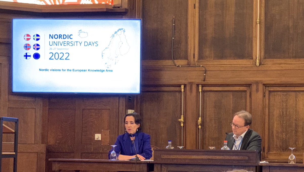 In the European Strategy for Universities, research and education policies need more synergies, says Vanessa Debiais-Sainton ⁦<a href="/EU_Commission/">European Commission</a> at⁩ ⁦<a href="/nordicunidays/">Nordic University Days</a>⁩ with rector ⁦<a href="/AnttiSyvajarvi/">Antti Syväjärvi</a>⁩ ⁦<a href="/ulapland/">University of Lapland</a>⁩ ⁦<a href="/unifiry/">UNIFI</a>⁩ #nordicunidays #research #education