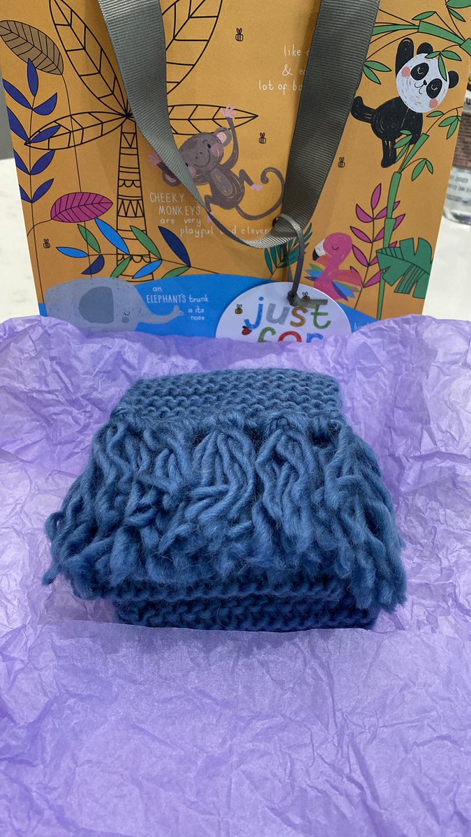 SunshineScot's tweet photo. I had a ball of wool left over from scarf number one, so knitted scarf number three with it. Itโs part of a 5th birthday gift. #amknitting #distractiontechnique https://t.co/xyCI6EusvL