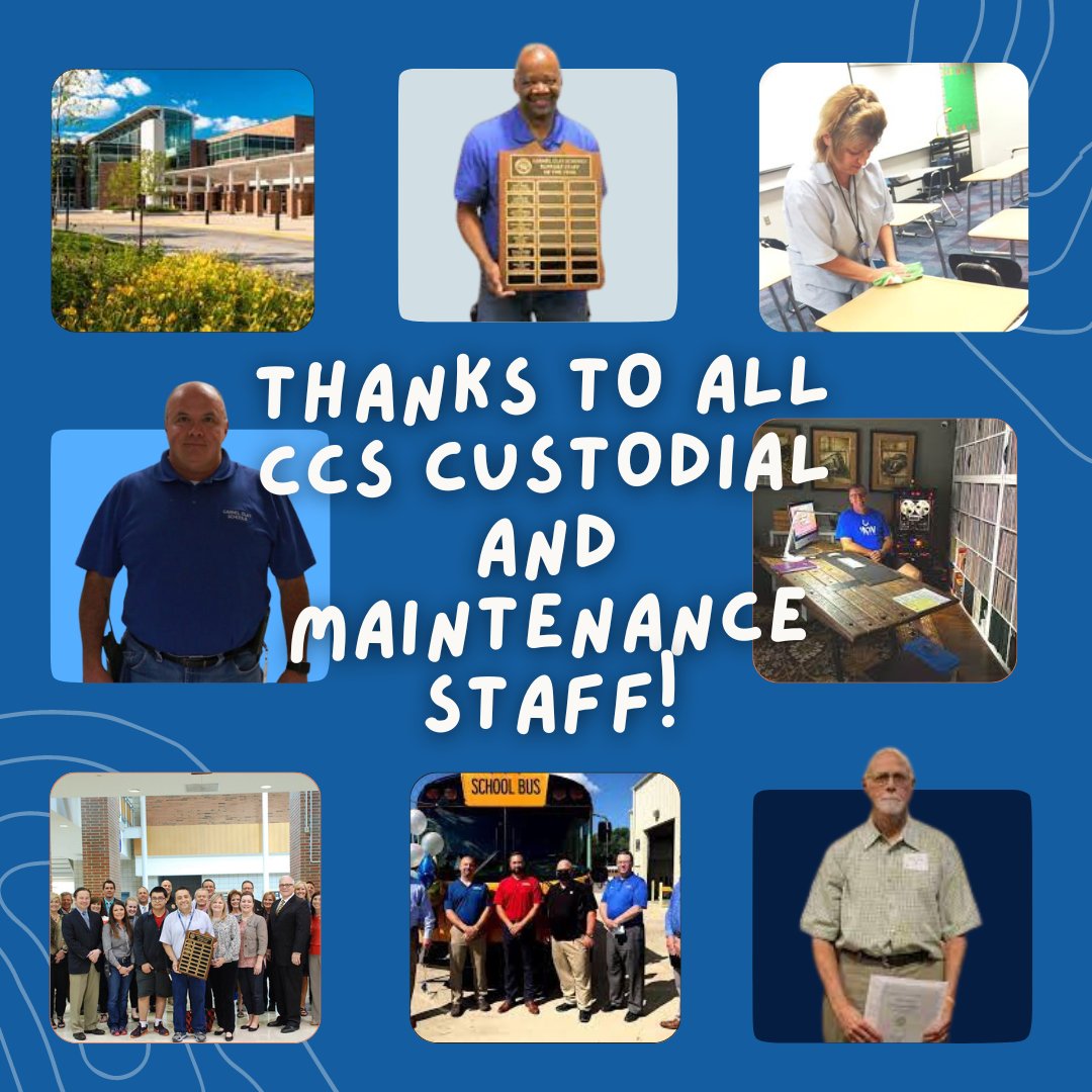 Thank you custodial and maintenance staff for rolling up your sleeves and working hard for our schools.  You are key to our healthy environment, you are key to our safety and security, you are key to our comfort, and you are key to our good image.  Thank you for all you do!