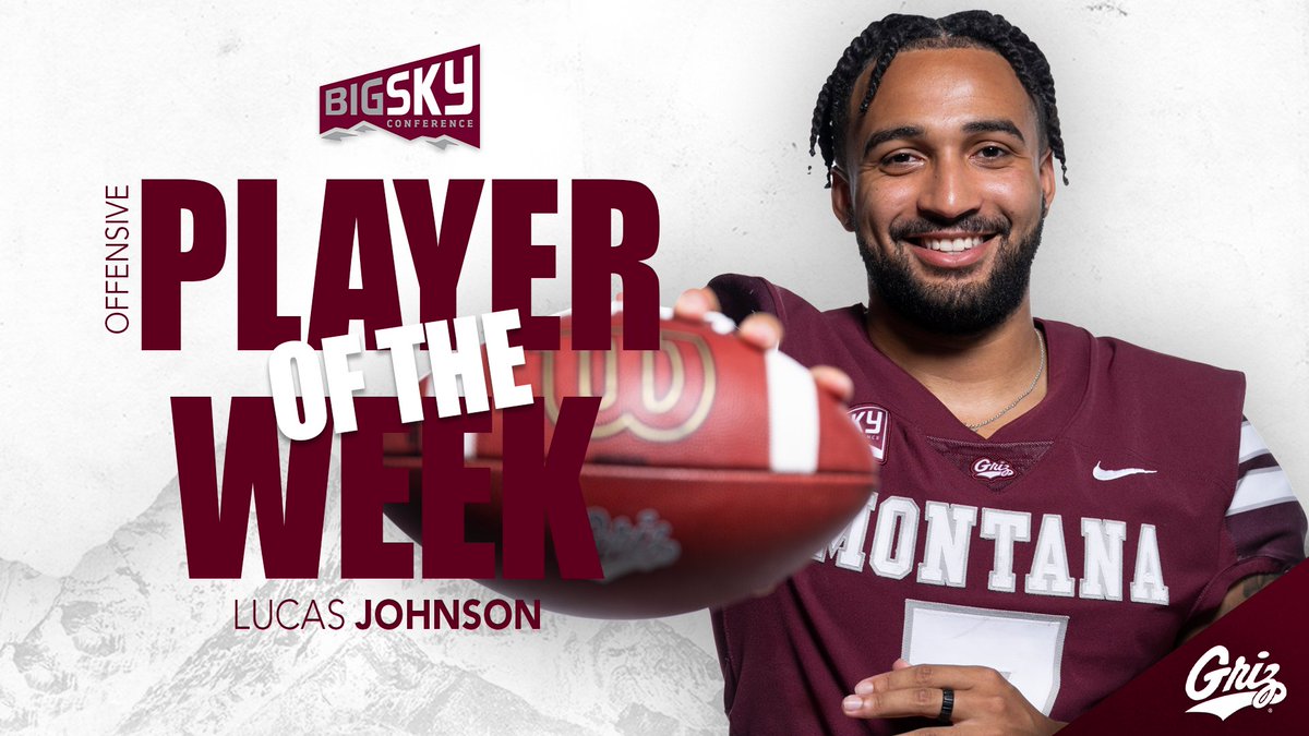 MontanaGrizFB's tweet photo. The Griz DOUBLE-UP on Big Sky Player of the week honors!

Congrats @robbyhauck17 and @lucasj_7! 👏

📰➡️ https://t.co/EJGvVPQcNS

#GoGriz // #RTD https://t.co/S8XPvadaai