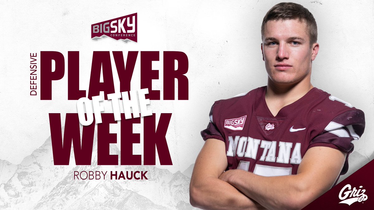 MontanaGrizFB's tweet photo. The Griz DOUBLE-UP on Big Sky Player of the week honors!

Congrats @robbyhauck17 and @lucasj_7! 👏

📰➡️ https://t.co/EJGvVPQcNS

#GoGriz // #RTD https://t.co/S8XPvadaai