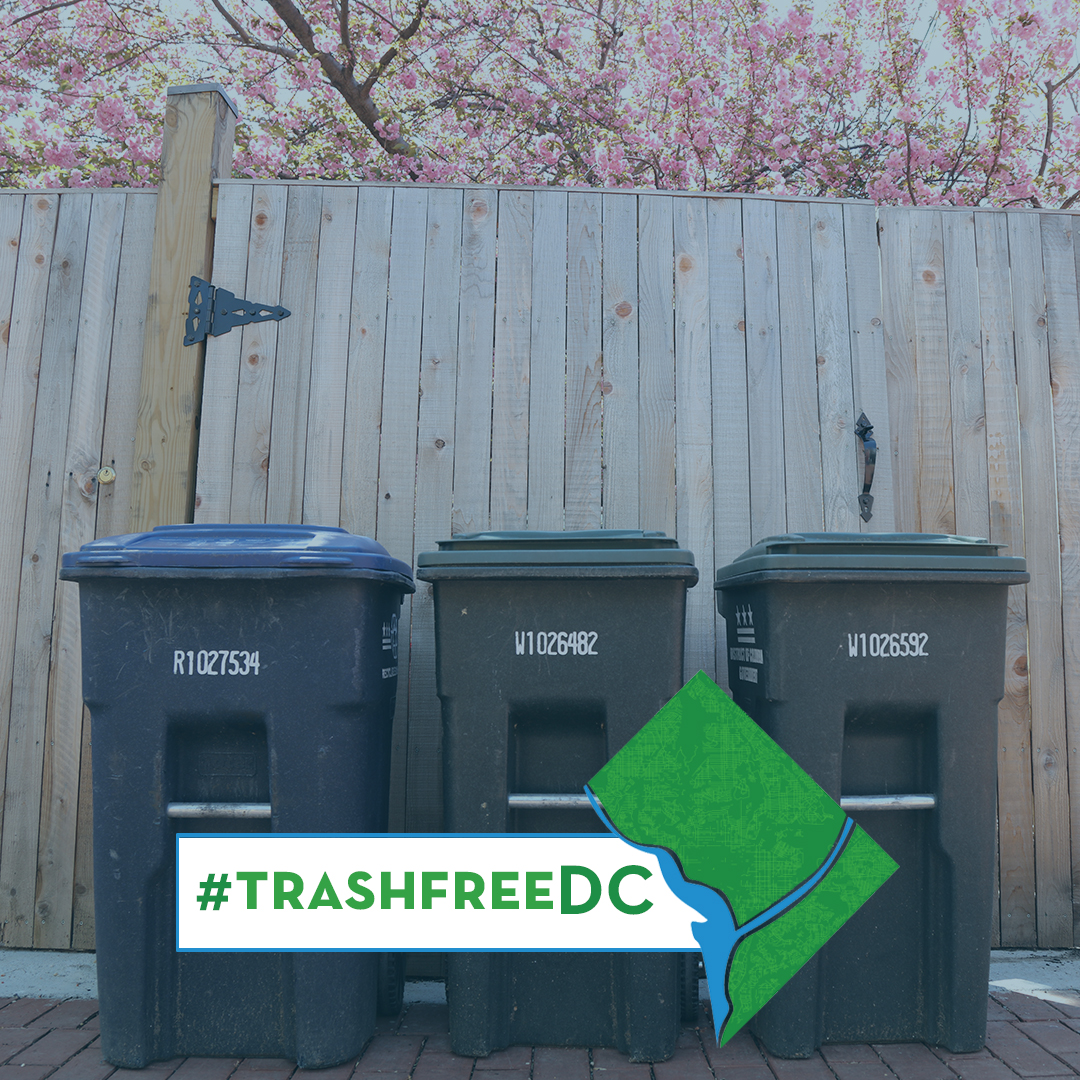 Fixing broken or overflowing trash cans is easy! Call 311 or visit 311.dc.gov to report a problem.