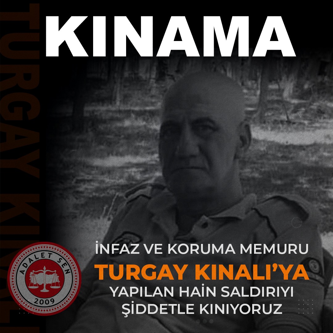 AdaletSenKaysri's tweet photo. Erzurum Açık Ceza İnfaz Kurumunda İKM olarak görev yapan meslektaşımız Turgay Kınalı'nın uğradığı bıçaklı saldırı sonucu hayatını kaybettiğini üzülerek öğrendik.

Meslektaşımıza Allah'tan rahmet, yakınlarına sabır ve başsağlığı diliyoruz.

@ctekurumsal 
@adaletsendikasi https://t.co/ASHSn8Cb3p