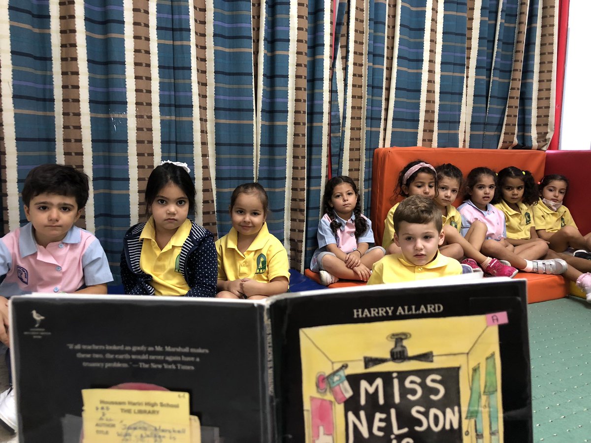 During our library session today , KG3”C” learners listened attentively &amp; excitedly to the story “Miss  Nelson is missing” #Story_time  #Listening_Speaking #Classroom_Agreements <a href="/Hhhsinfo/">Houssam Hariri HS</a> <a href="/TawilNoor/">Noor Taweel</a> <a href="/sashgh/">Sasha Ghosn</a> @reem_lutfi <a href="/tbaassiri/">Tharwat Baassiri</a>