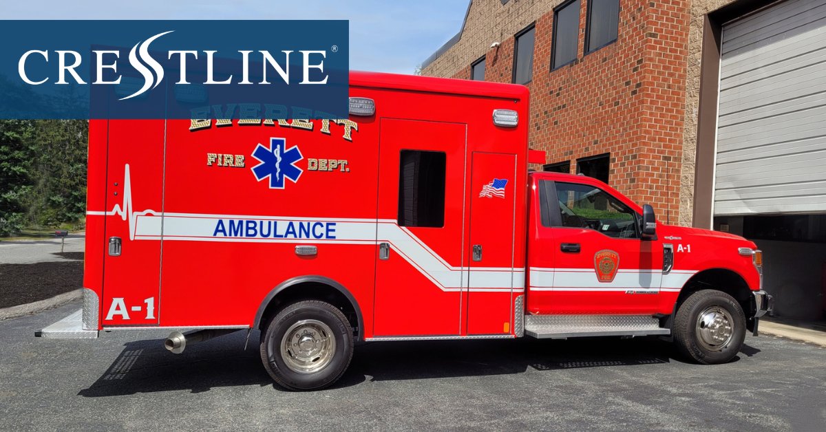CrestlineCoach's tweet photo. Congratulations to Everett Fire Department in Everett, Massachusetts, on their new CCL 150 Type I ambulance in this bold red. The unit was delivered by @bulldogfa. See more at https://t.co/KQpNjK8Sxi. 📷 Bulldog Fire &amp; Emergency Apparatus https://t.co/1ciX4hkBrB