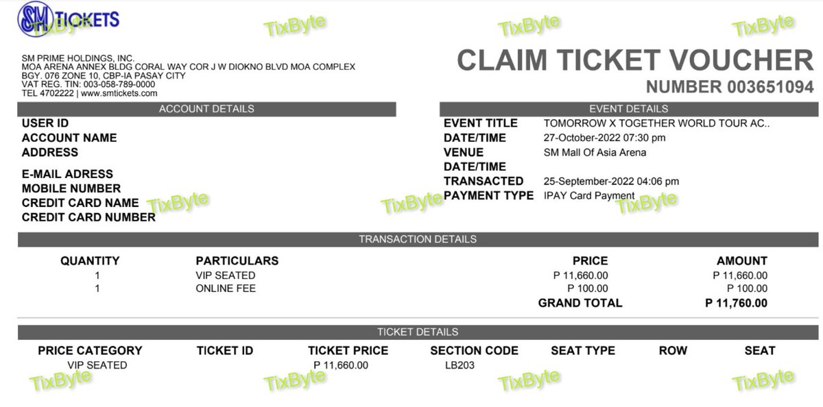 tixbyte's tweet photo. WTS LFB

#ACTLOVESICKinMANILA Tickets

-VIP Seated
--1 Section LB 203
--1 Section LB 221

Original Price + Assistance Fee

🎤 Meetup / Shipping
🎤 Pay as you order

#ACT_LOVE_SICK
#TXTinManila 
#ActLoveSickinManila 
#TOMORROW_X_TOGETHER_Manila #TOMORROW_X_TOGETHER https://t.co/jfYN6fARHV