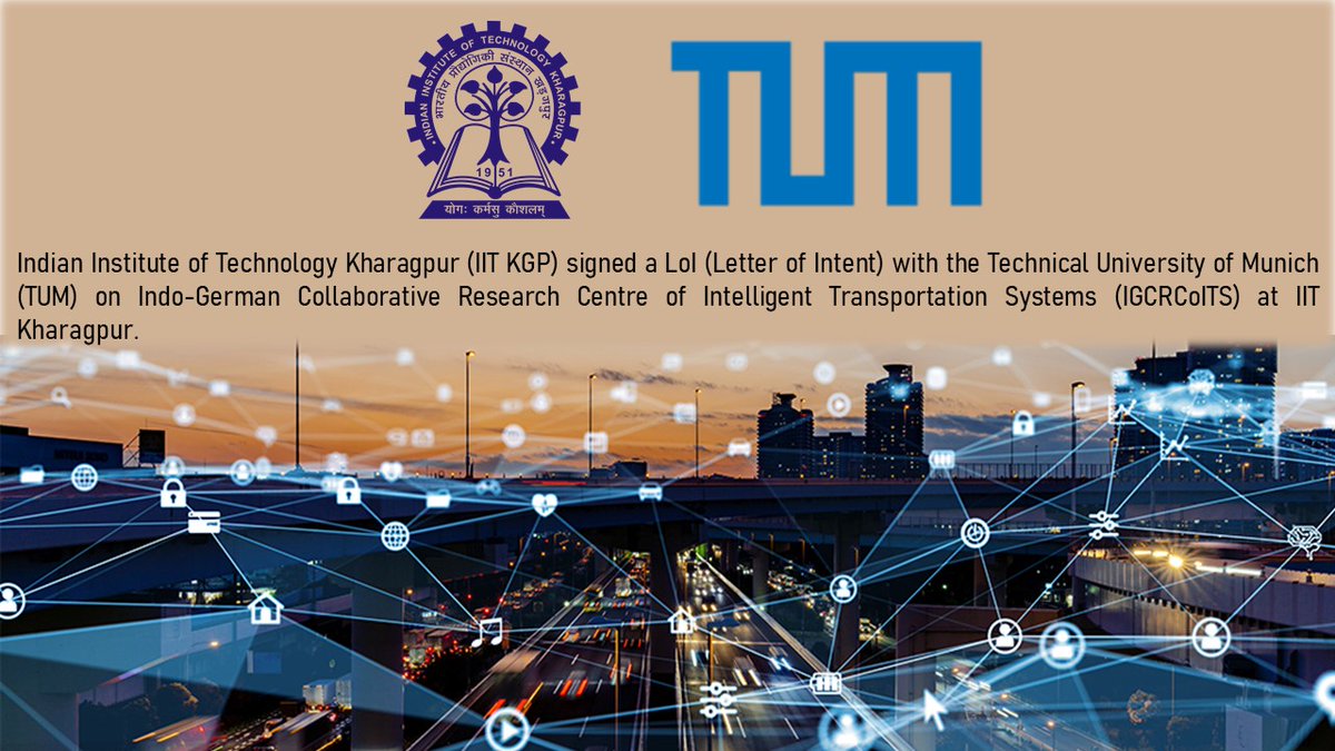 tewari_virendra's tweet photo. #LoI was signed between @IITKgp &amp; @TU_Muenchen on #IndoGerman #CollaborativeResearchCentre of #IntelligentTransportationSystems. Collaborative #Research_Development will emphasize on #ElectricMobilitySystems 

@narendramodi @EduMinofIndia @dpradhanbjp @Drsubhassarkar #IGCRCoITS https://t.co/5FoijbTIzX