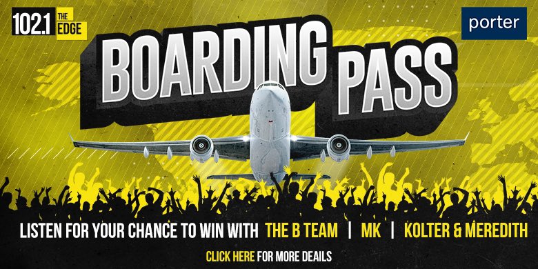 102.1 The Edge (@the_edge) on Twitter photo Starting TODAY #listen for your chance to qualify for The Edge’s Boarding Pass! 8 weeks, 8 cities, 8 bands. Hear a code word with #TheBTeam, <a href="/mkbowyer/">mk</a>, and <a href="/koltertalks/">Koltertalks</a> & <a href="/MeredithGeddes/">Meredith Geddes</a> every weekday! <a href="/shawnaonair/">Shawna Whalen</a> <a href="/ChrisZradio/">Chris Z</a>
📲 edge.ca/contest/61349/… Starting TODAY #listen for your chance to qualify for The Edge’s Boarding Pass! 8 weeks, 8 cities, 8 bands. Hear a code word with #TheBTeam, <a href="/mkbowyer/">mk</a>, and <a href="/koltertalks/">Koltertalks</a> & <a href="/MeredithGeddes/">Meredith Geddes</a> every weekday! <a href="/shawnaonair/">Shawna Whalen</a> <a href="/ChrisZradio/">Chris Z</a>
📲 edge.ca/contest/61349/…