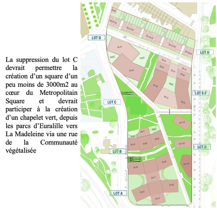 lille_en_grand's tweet photo. L' #Idéedulundi n° 57 termine la pensée sur #MetropolitanSquare. Dès qu'on construit 1 ensemble de plusieurs édifices, on met 1 square. Et comme on ne supprime pas un lot gratuitement, on augmente la hauteur des immeubles. En bref, construire + haut pour libérer de l'espace vert https://t.co/FNyTvnaDaw