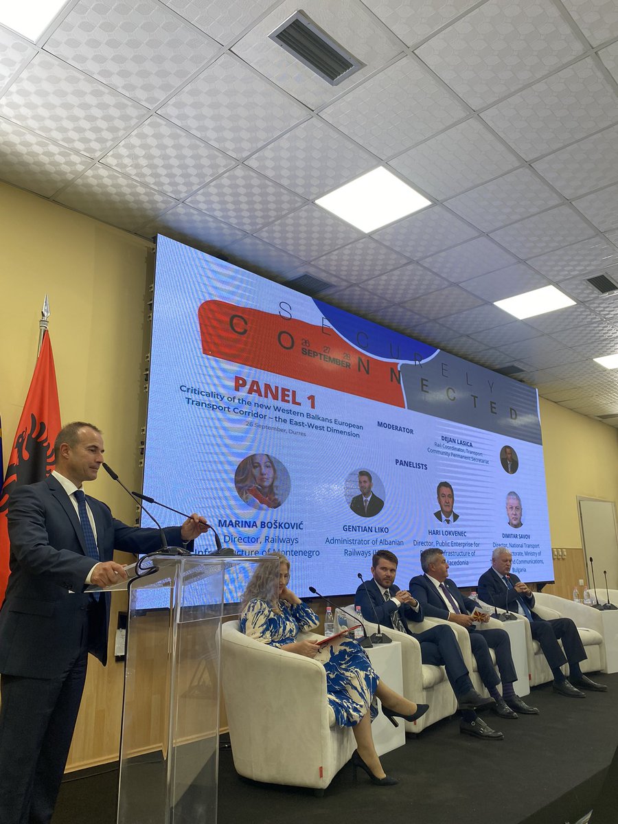 CDIAlbania's tweet photo. Infrastructure remains key factor for shaping #SEE6 competitiveness!
Follow now #TCF22 panel “Criticality of the new WBs European Transport Corridor #ETC – the East-West Dimension” discussing main #rail infrastructure developments in the East-West axis / Corridor VIII. https://t.co/NskRFYRqwl