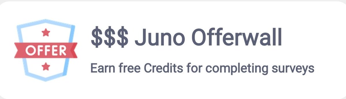 JUNO OFFERWALL SURVEY

New Survey provider is now live, please check JUNO OFFERWALL SURVEYS in our app and start earning.