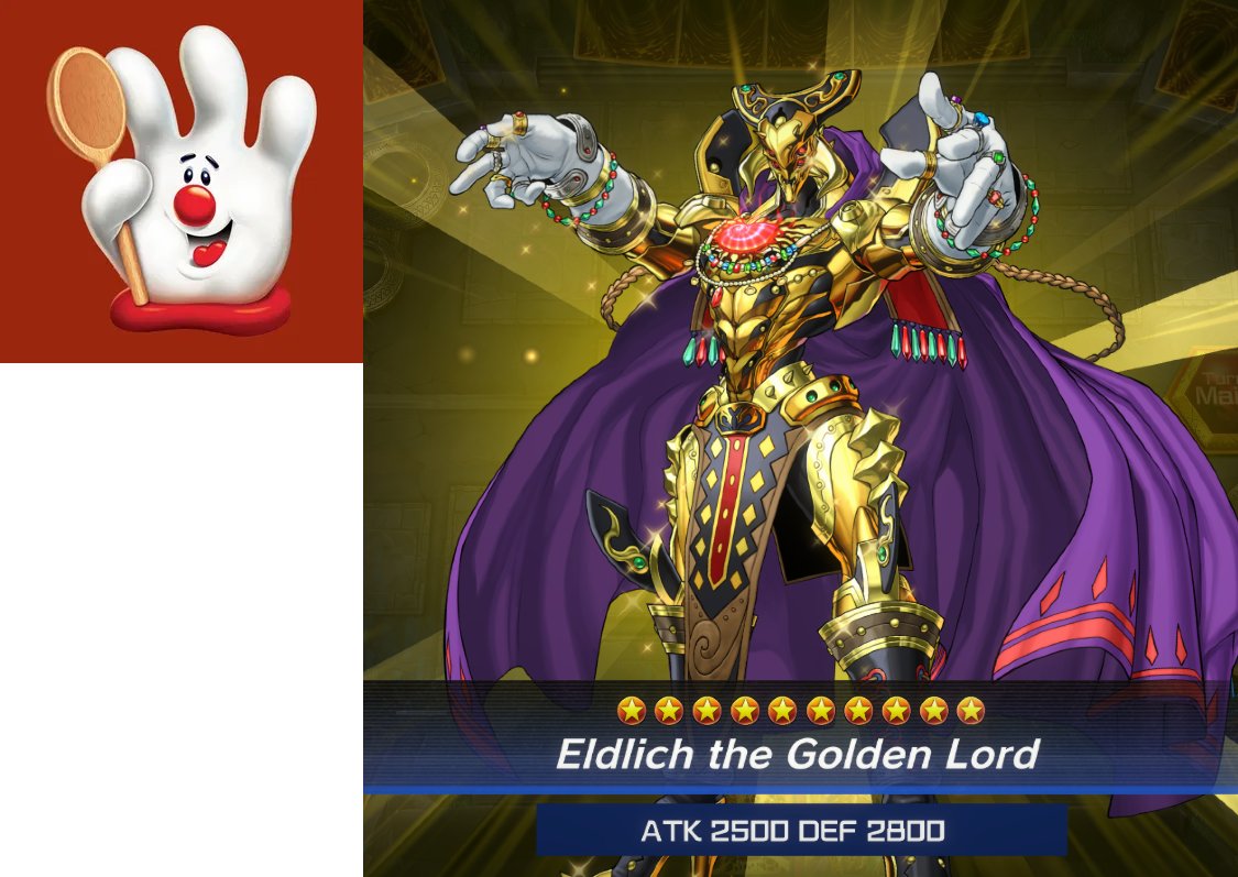 YgoAnon's tweet photo. The one feature that really stands out for me when i see Eldlich the Golden Lord is that White-ass Hamburger helper gloves. Why couldn't it be some infinity gauntlet ? https://t.co/GctNz2paFW