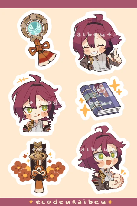 heizou and tighnari sticker sheets for cosmania!  