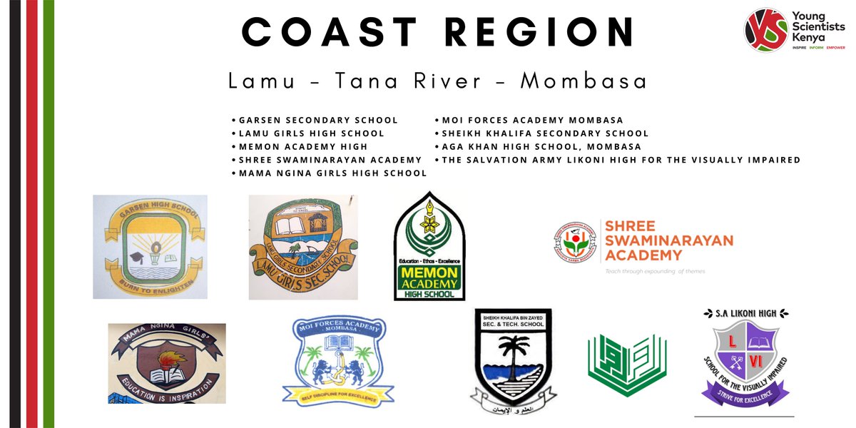 YSTKenya's tweet photo. 17 Schools will be representing COAST REGION in the 2022 YSK National Science &amp; Technology Exhibition.
The region had an outstanding perfomance in 2021 scooping 11 awards,including the Overall Winners Award!
We wish the region the best in the upcoming Exhibition!
#YSK2022 #YSKat5 https://t.co/F5rcW7VtuS