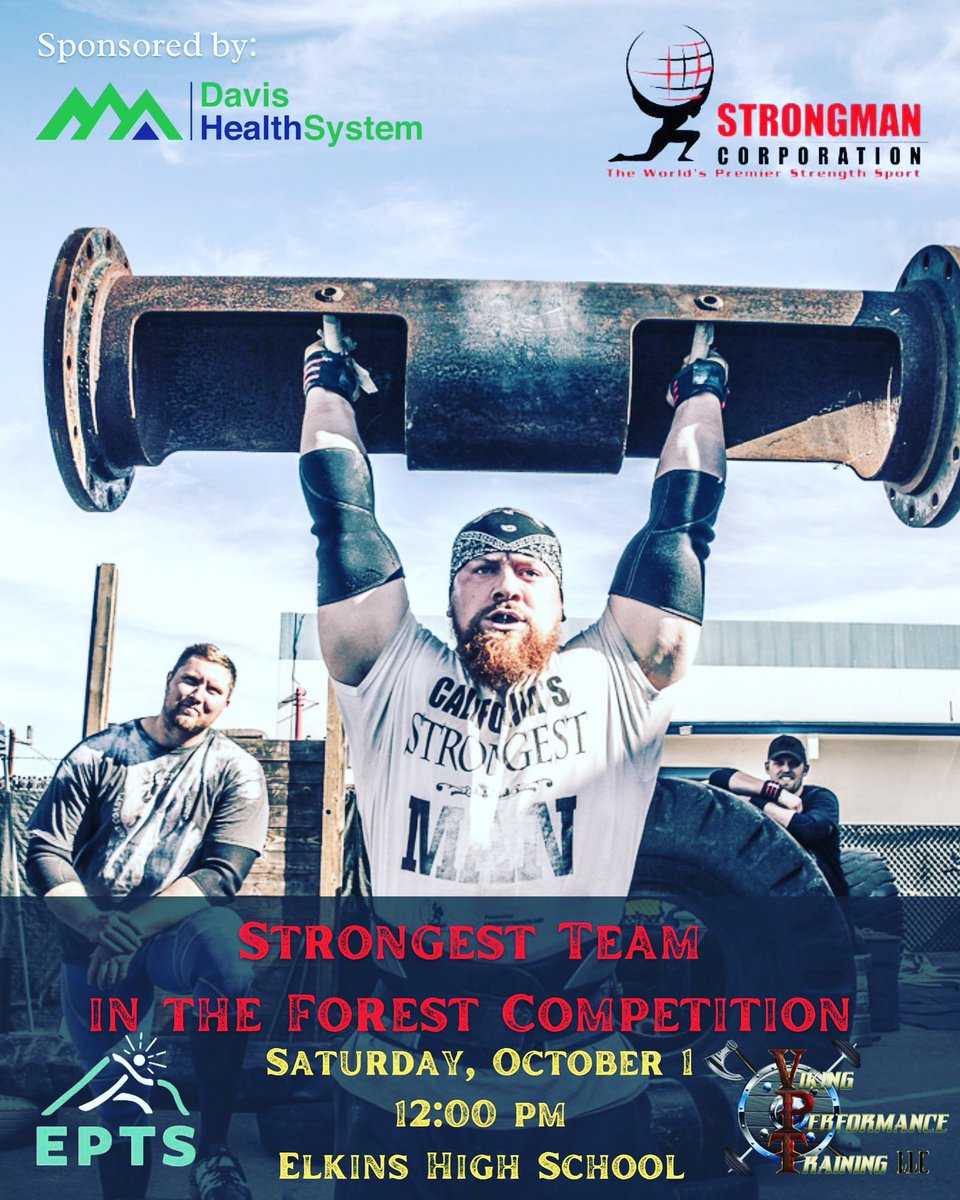 ForestFestWV's tweet photo. Do you have what it takes to be the Stongest Team in the Forest? 🏋️♀️🏋️♂️
We will see you this Saturday, October 1st at 12:00 p.m. at Elkins High School!
#festivebynaure #msff2022 #forestfestivalwv #strong #strongestteam #weightlifting https://t.co/xsxgHVhS4s