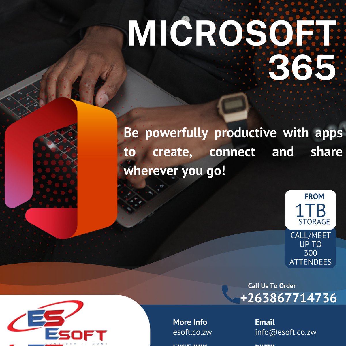 Enjoy an Ad-free email and calendar experience with Outlook!

Order Microsoft 365 Business or any other 365 package online at info@esoft.co.zw 
#Microsoft365 #business #email