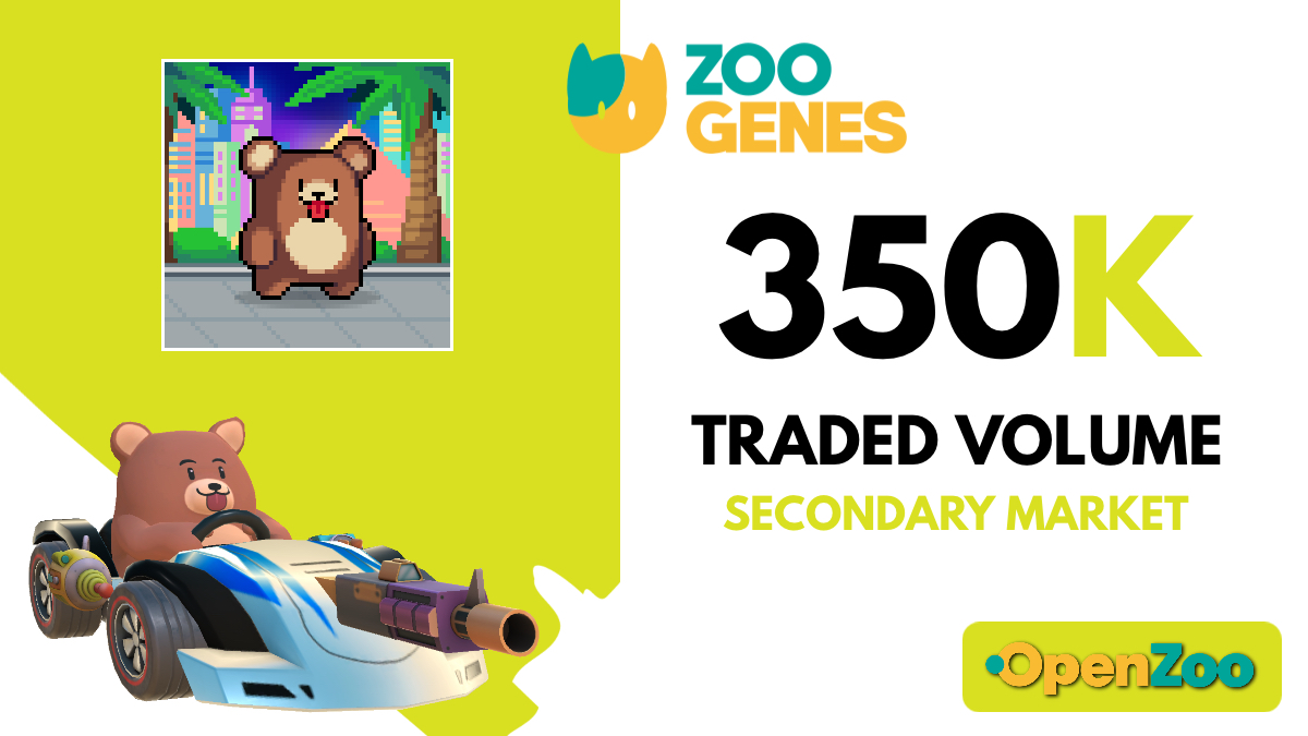 Are you already playing #ZooRacers with your own and unique #ZooGenes?

Today the ZooGenes trading volume hit 350K USD on the Secondary Market.

Get yours now on Openzoo.io 

#NFT #P2E #ZooGames #GameFi‌ $ZOO #Gaming #OpenZoo