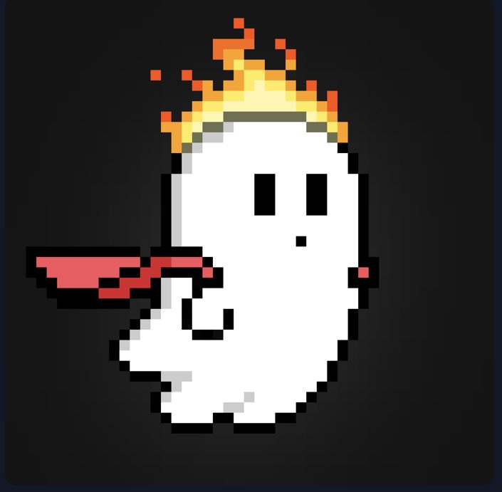 Hashgraff's tweet photo. @WickedCrypto95 @CreamiesNFT Absolutely love this burning hero ghost from @deadpixels_club. Picked up from @ZuseMarket https://t.co/VRKBmxYbkz