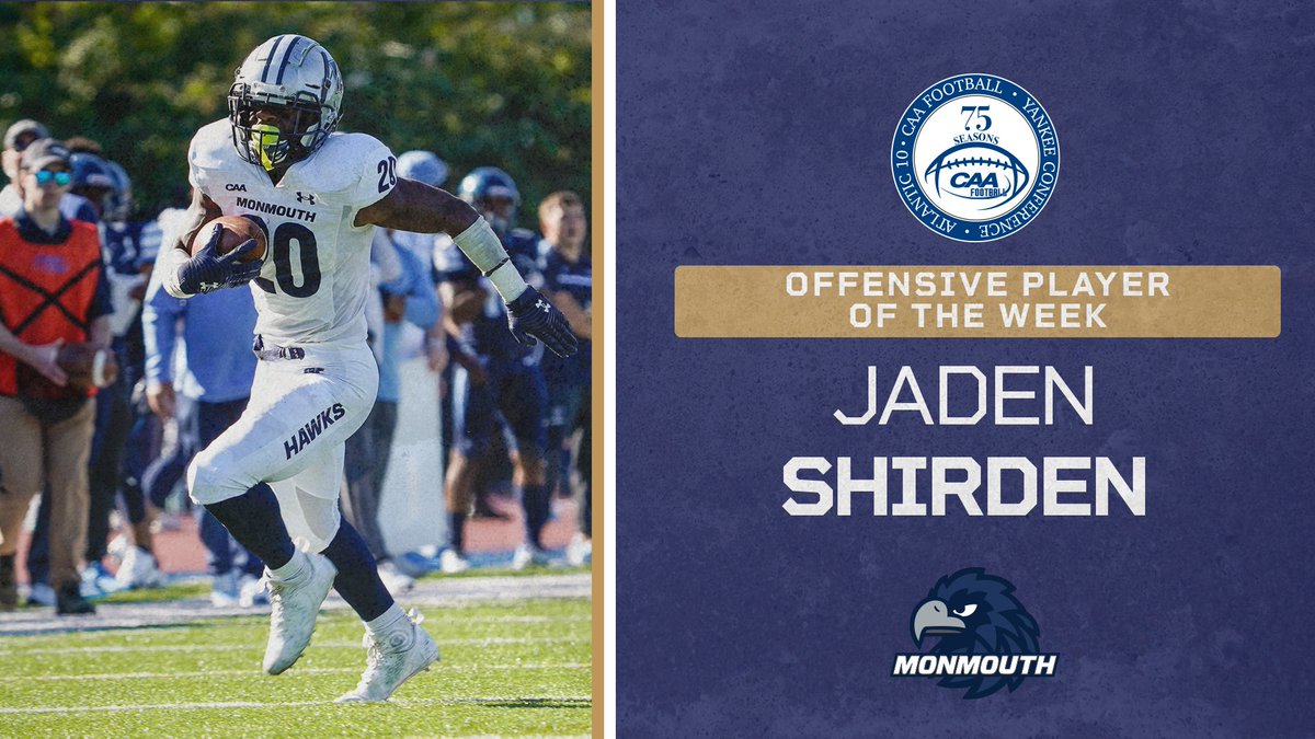 CAAFootball's tweet photo. ๐ ๐๐๐๐๐ฃ๐จ๐๐ซ๐ ๐๐ก๐๐ฎ๐๐ง ๐ค๐ ๐ฉ๐๐ ๐๐๐๐
Jaden Shirden rushed for 211 yards and two touchdowns on a career-high 22 carries as @MUHawksFB earned a 49-42 road victory at #9 Villanova
๐ฐ https://t.co/530BmR0F8o https://t.co/hFKs42yt0I