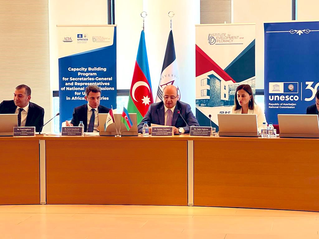 UNESCO_AZ's tweet photo. Today, @UNESCO_AZ, @ADAUniversity & @IDD_ADA jointly launched the first-ever #CapacityBuildingProgram for Secretaries-General & representatives of #African countries' #UNESCO #NationalCommissions.
The program is aimed at contributing to @UNESCO’s #PriorityAfrica initiatives. https://t.co/8P574twCat