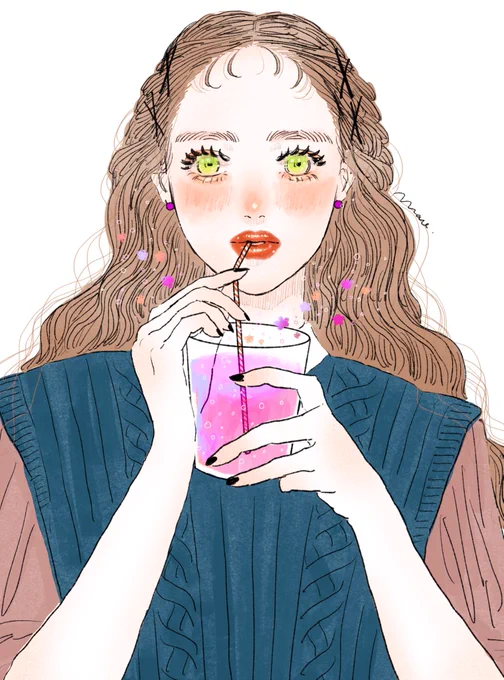 秋のしゅわしゅわ  #イラスト#illustration 