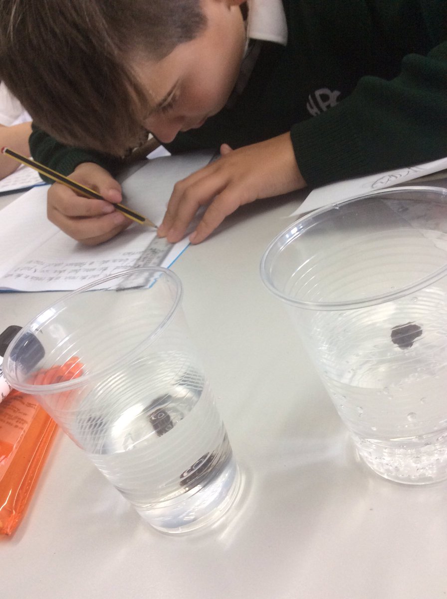 HallgatePri's tweet photo. In #HPSscience we are investigating what happens to various obejects when they're places into different liquids. At the moment the results are raisin the roof! https://t.co/Y1Yj93TRTJ