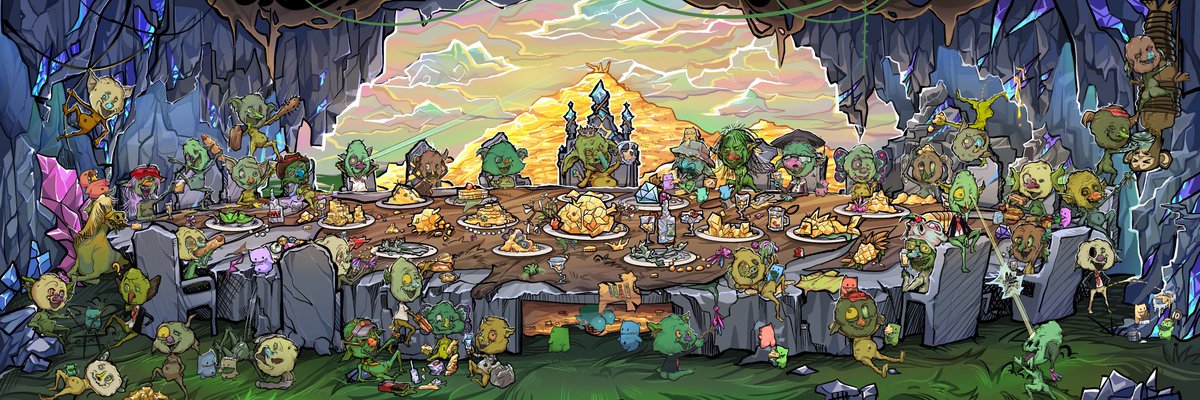 Wilsonchen1101's tweet image. Let the party begin！Have a lot of fun Gobs！
Please do me a favor before you got drunk：
If :
goblin      =  1
grumpl     = 2
ape          = 3
dragonfly= 4
Let me know
The party = ?
@goblintown @kingkong45_eth @ajt @KingBlackBored @FungibleTokn #NFTartwork #NFTDay