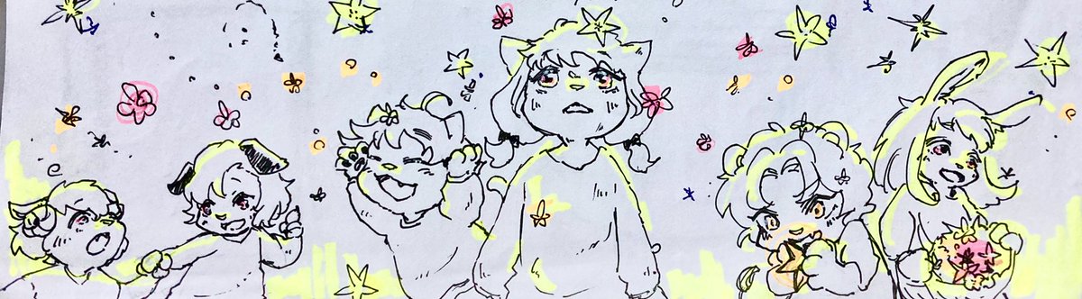 tanakanyasuke's tweet photo. 星降る夜の落描き💫 https://t.co/JraIq0PTSO