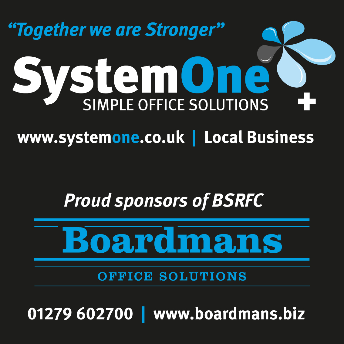 Printers &amp; MFD's ✅
Software ✅
Managed Print Solutions ✅
Furniture ✅
Office Stationary &amp; Paper ✅
Best In Class Service &amp; Support ✅
systemone.co.uk 
boardmans.biz
✉️info@systemone.co.uk
📞01279 602700
#togetherwearestronger