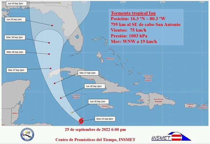 En #LaPalma está activado el Consejo de defensa Municipal se trabaja en la adopción de medidas ante el huracán #Ian. Según los especialistas del Instituto de Meteorología se estima que sobre nuestro territorio puedan precipitarse unos 200 mm de lluvia en 24 horas #PinardelRío